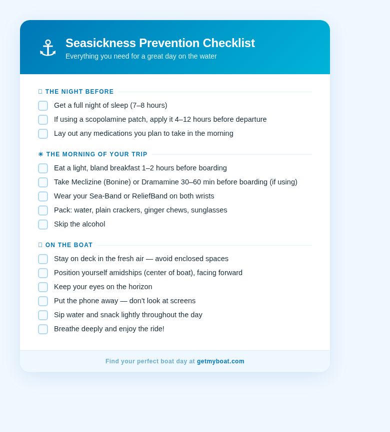 seasickness-checklist